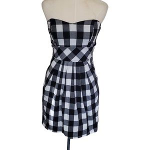 B Darlin Plaid Strapless Dress Size S